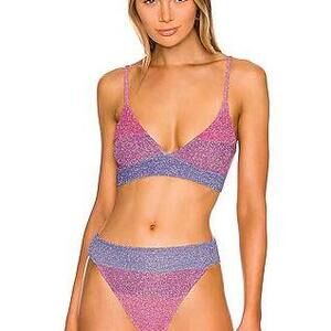 Beach Riot X REVOLVE Riza Bikini Top in Gemstone Colorblock in Pink